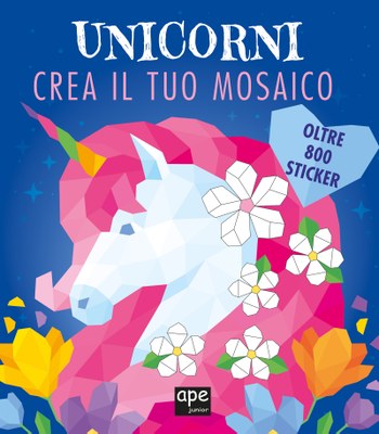 Unicorno Mosaico Libro sticker